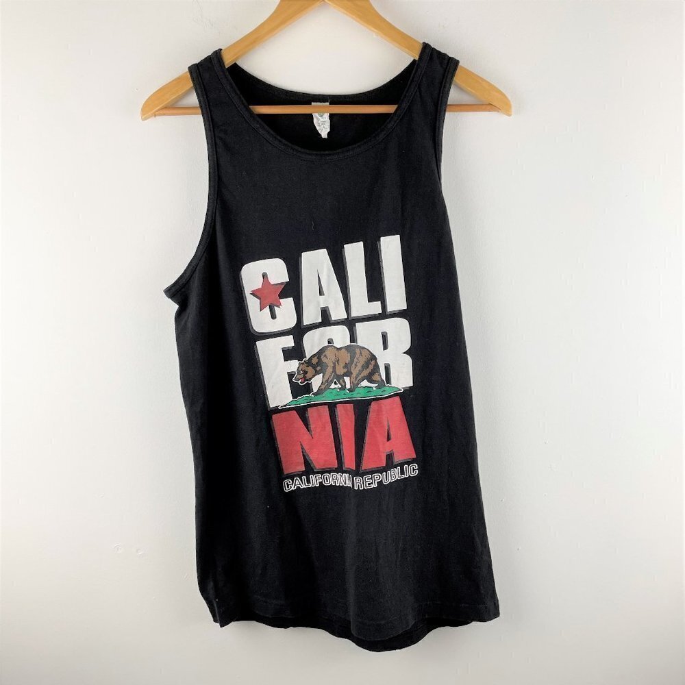 California Republic M Black tank top Bear